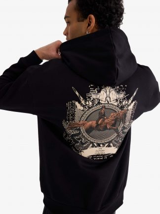 هودی مردانه مشکی دفکتو تصویر ۱