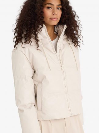 کاپشن زنانه بژ دفکتو تصویر ۱