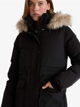 کاپشن زنانه مشکی دفکتو تصویر ۱