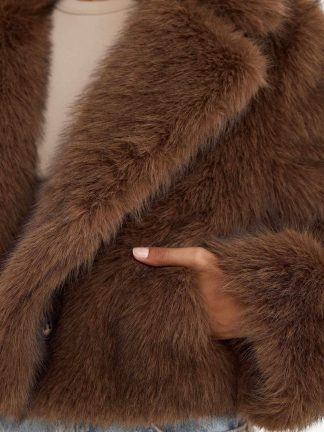 پالتو زنانه قهوه ای دفکتو تصویر ۱