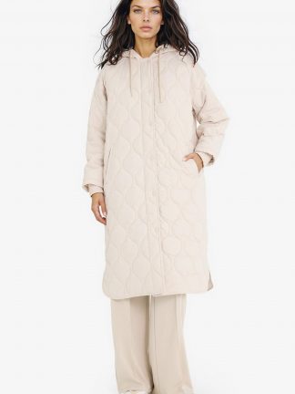 کاپشن زنانه بژ دفکتو تصویر ۱