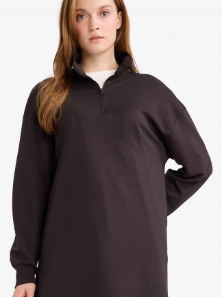 تونیک زنانه قهوه ای دفکتو تصویر ۱