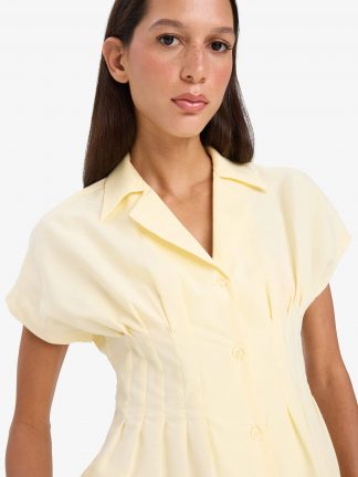 شومیز زنانه زرد روشن دفکتو تصویر ۱