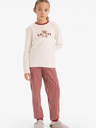 لباس راحتی دخترانه بژ دفکتو تصویر ۱