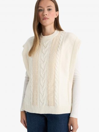 جلیقه زنانه بژ دفکتو تصویر ۱