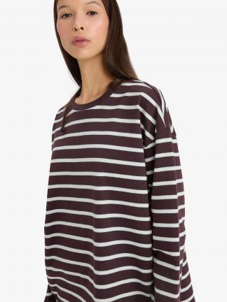 سویشرت زنانه قهوه ای دفکتو تصویر ۱