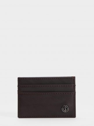 کیف پول و کارت مردانه قهوه ای دفکتو تصویر ۱