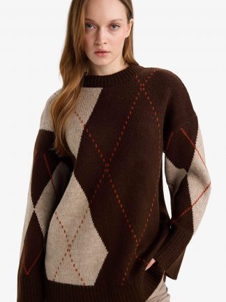 تونیک زنانه قهوه ای دفکتو تصویر ۱