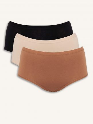 شورت زنانه قهوه ای روشن دفکتو تصویر ۱