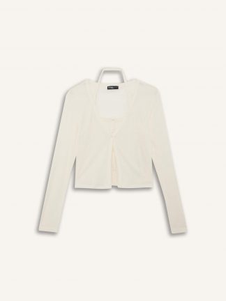 تیشرت زنانه سفید دفکتو تصویر ۱