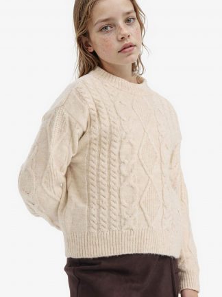 پلیور دخترانه بژ دفکتو تصویر ۱