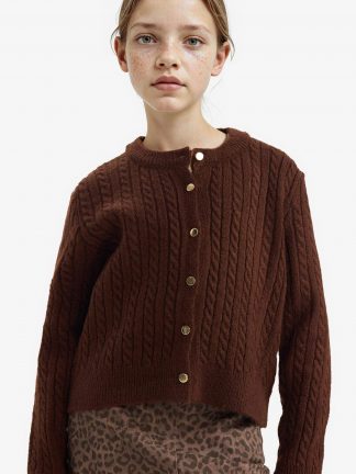 ژاکت دخترانه قهوه ای دفکتو تصویر ۱