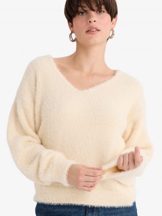 پلیور زنانه بژ دفکتو تصویر ۱