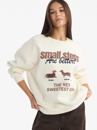 سویشرت زنانه سفید دفکتو تصویر ۱