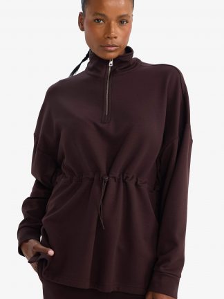 سویشرت زنانه قهوه ای دفکتو تصویر ۱