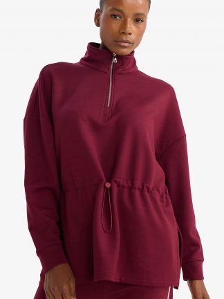 سویشرت زنانه زرشکی دفکتو تصویر ۱