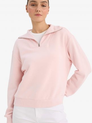 سویشرت زنانه صورتی روشن دفکتو تصویر ۱