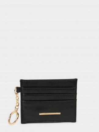 کیف پول و کارت زنانه مشکی دفکتو تصویر ۱