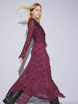 دامن میدی زنانه زرشکی دفکتو تصویر ۱