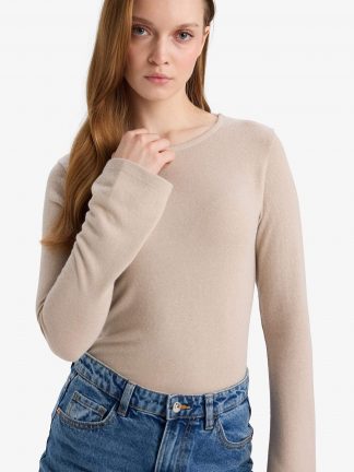 پلیور زنانه بژ دفکتو تصویر ۱