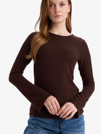 پلیور زنانه قهوه ای دفکتو تصویر ۱