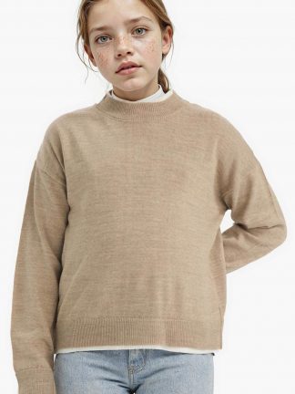 پلیور دخترانه بژ دفکتو تصویر ۱