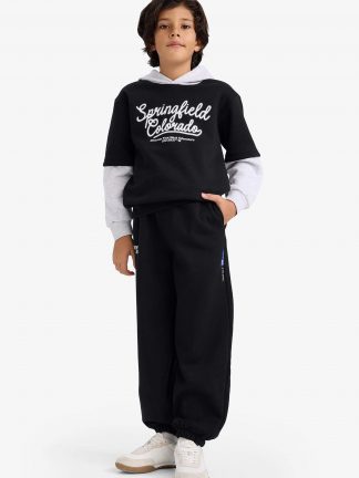 شلوار راحتی پسرانه مشکی دفکتو تصویر ۱