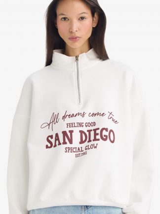 سویشرت زنانه سفید دفکتو تصویر ۱