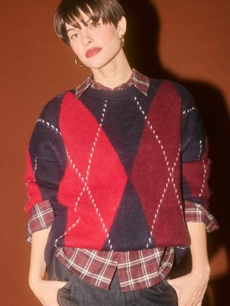 پلیور زنانه سرمه ای دفکتو تصویر ۱