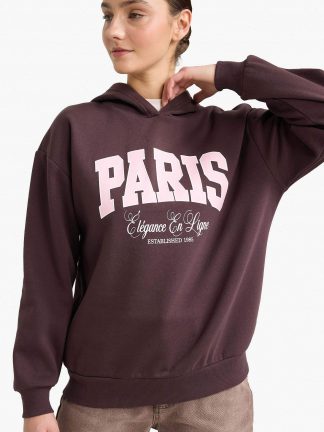 هودی زنانه قهوه ای دفکتو تصویر ۱