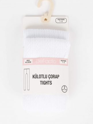 جوراب دخترانه سفید دفکتو تصویر ۱