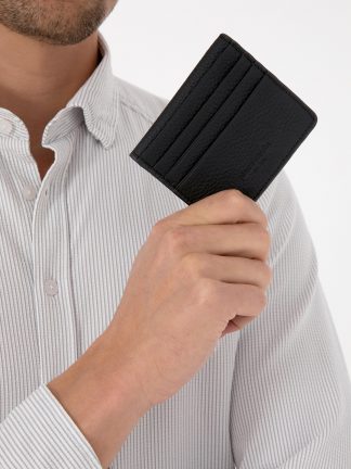 کیف پول و کارت مردانه مشکی پیرکاردین