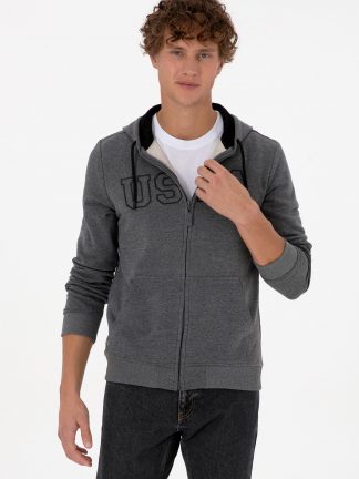 سویشرت مردانه خاکستری تیره یو اس پولو