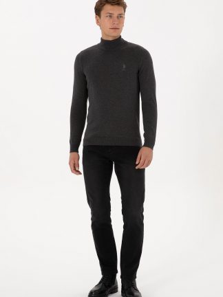 شلوار جین اسلیم فیت مردانه مشکی یو اس پولو