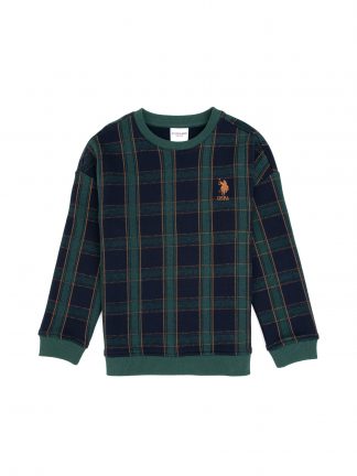 سویشرت پسرانه سبز تیره یو اس پولو