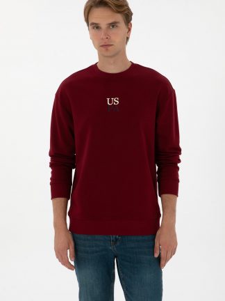 سویشرت مردانه زرشکی یو اس پولو