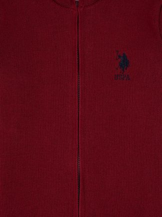 ژاکت پسرانه زرشکی یو اس پولو