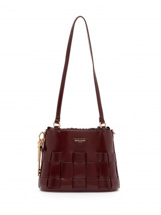 کیف دوشی زنانه زرشکی پیرکاردین