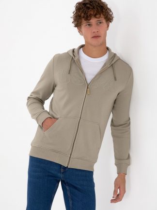 سویشرت مردانه خاکی روشن یو اس پولو