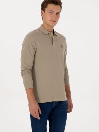 سویشرت مردانه خاکی روشن یو اس پولو