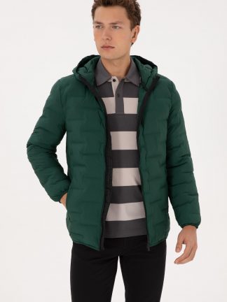 کاپشن مردانه سبز تیره یو اس پولو