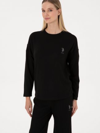 لباس راحتی زنانه مشکی یو اس پولو