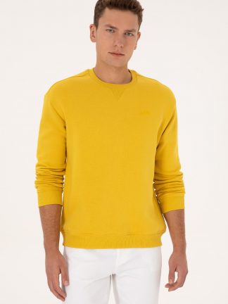 سویشرت مردانه زرد تیره یو اس پولو