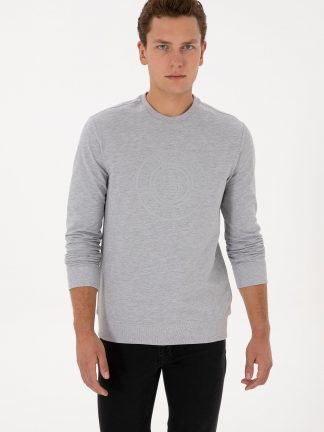 سویشرت مردانه خاکی ملانژ یو اس پولو