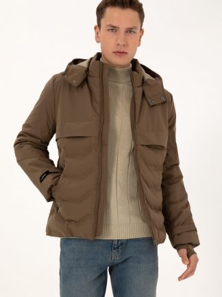 کاپشن مردانه خاکی روشن یو اس پولو