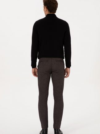 شلوار کتان مردانه قهوه ای تیره یو اس پولو