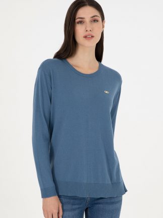 پلیور زنانه آبی تیره یو اس پولو تصویر ۱