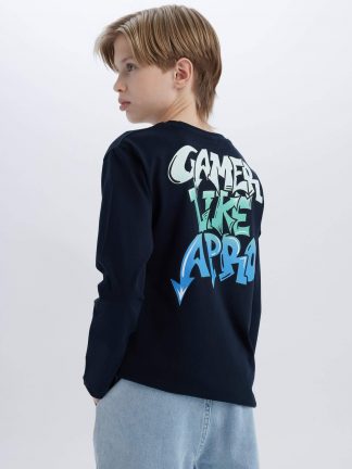 تی شرت پسرانه سرمه ای دفکتو تصویر ۱