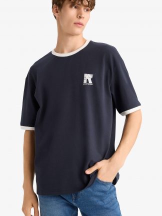 تی شرت مردانه سرمه ای دفکتو تصویر ۱