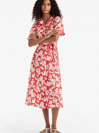 پیراهن زنانه قرمز دفکتو تصویر ۱